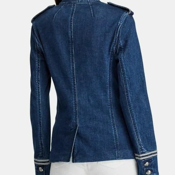 Lauren Ralph Lauren denim military 16 jacket new with tags cotton jean jacket - Picture 2 of 5